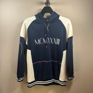Red‎ Ape MCMXXXIII Navy Blue & Cream Color Block Hoodie Sweatshirt 4XL
